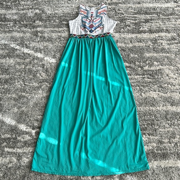 TROPICAL PRINT FLOWING BOHO DRESS BY XJF. MC - Picture 2 of 10